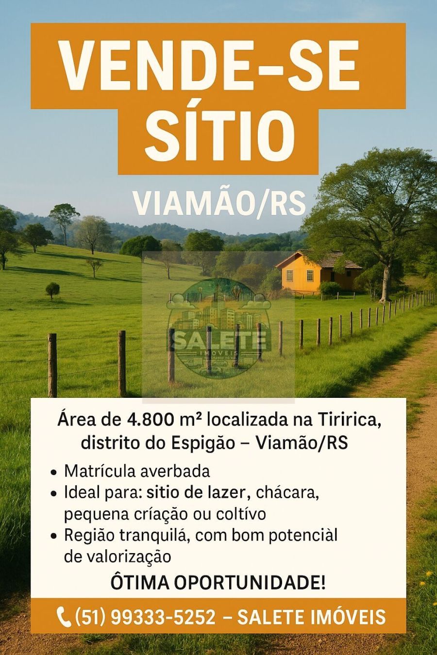 Stio - Venda - So Tom - Viamo - RS